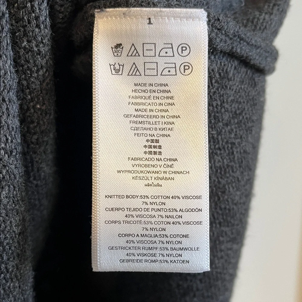 MICHAEL KORS NWOT Charcoal Grey Knit Poncho Sweater Scarf, Size M - Picture 8 of 10